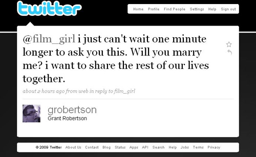 Twitter For a Marriage Proposal