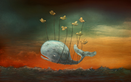 Fail whale oil painting